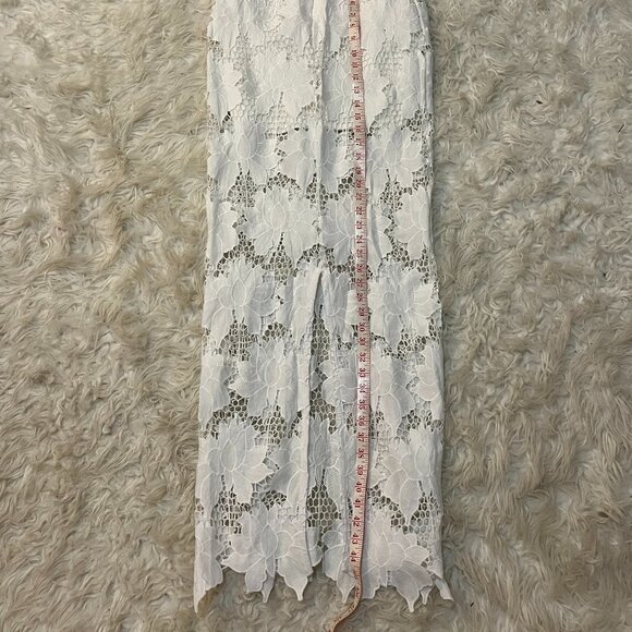 NWT RUMER x FREE PEOPLE Tropez White Crochet Lace Maxi Skirt Small - Picture 5 of 6